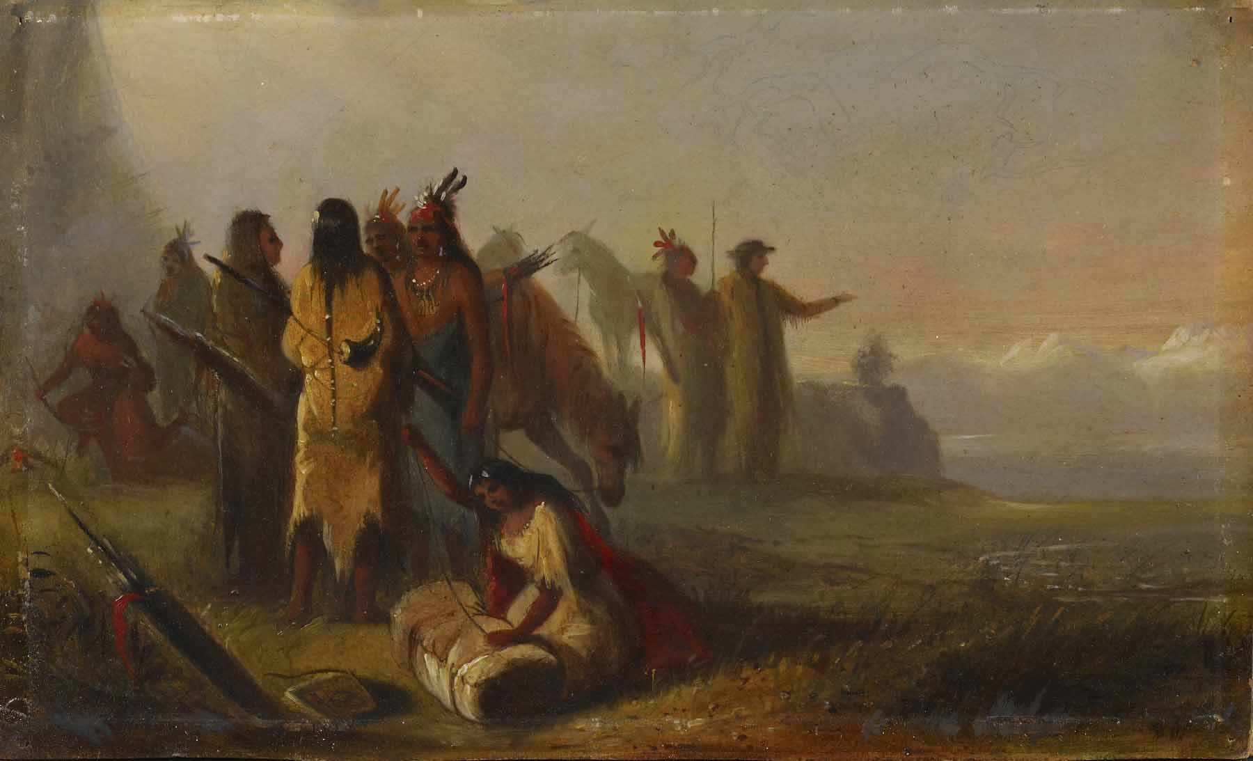 Scene of Trappers and Indians